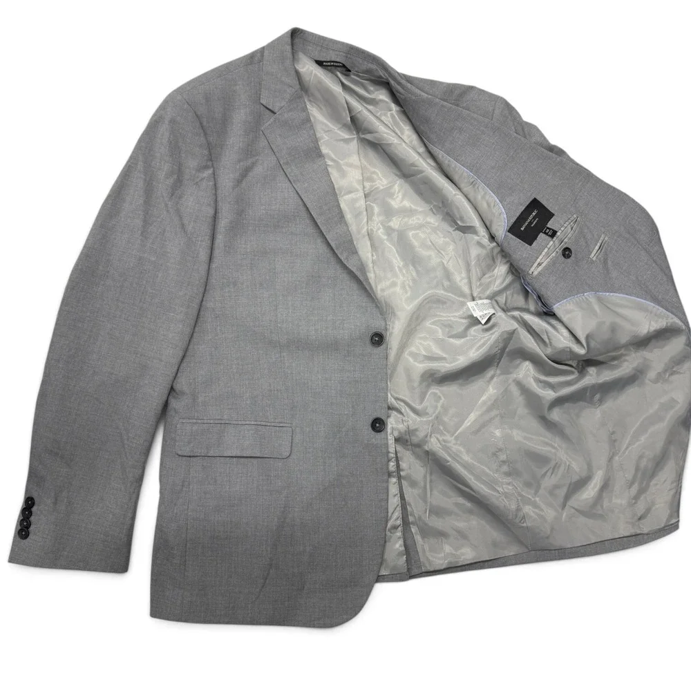 Banana Republic Mens Tailored Fit Suit 46R 38x30 Light Heather Grey 2 Piece Set